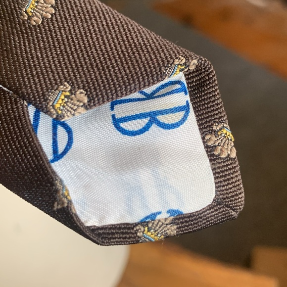 60’s BILL BLASS 3 FEATHER, TRIPLE PLUME PRINCE OF WALES NECKTIE,HERALDIC ROYALTY - Picture 8 of 12